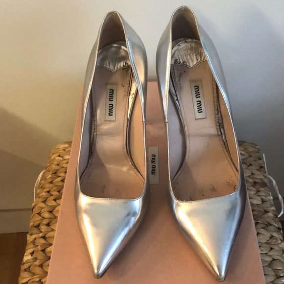 MIU MIU Calzature Donna silver pumps with glitter - Picture 5 of 5
